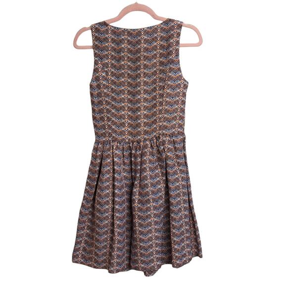 Joie Meriel Linen and Silk Chevron Print Sleeveless Dress - Picture 2 of 7